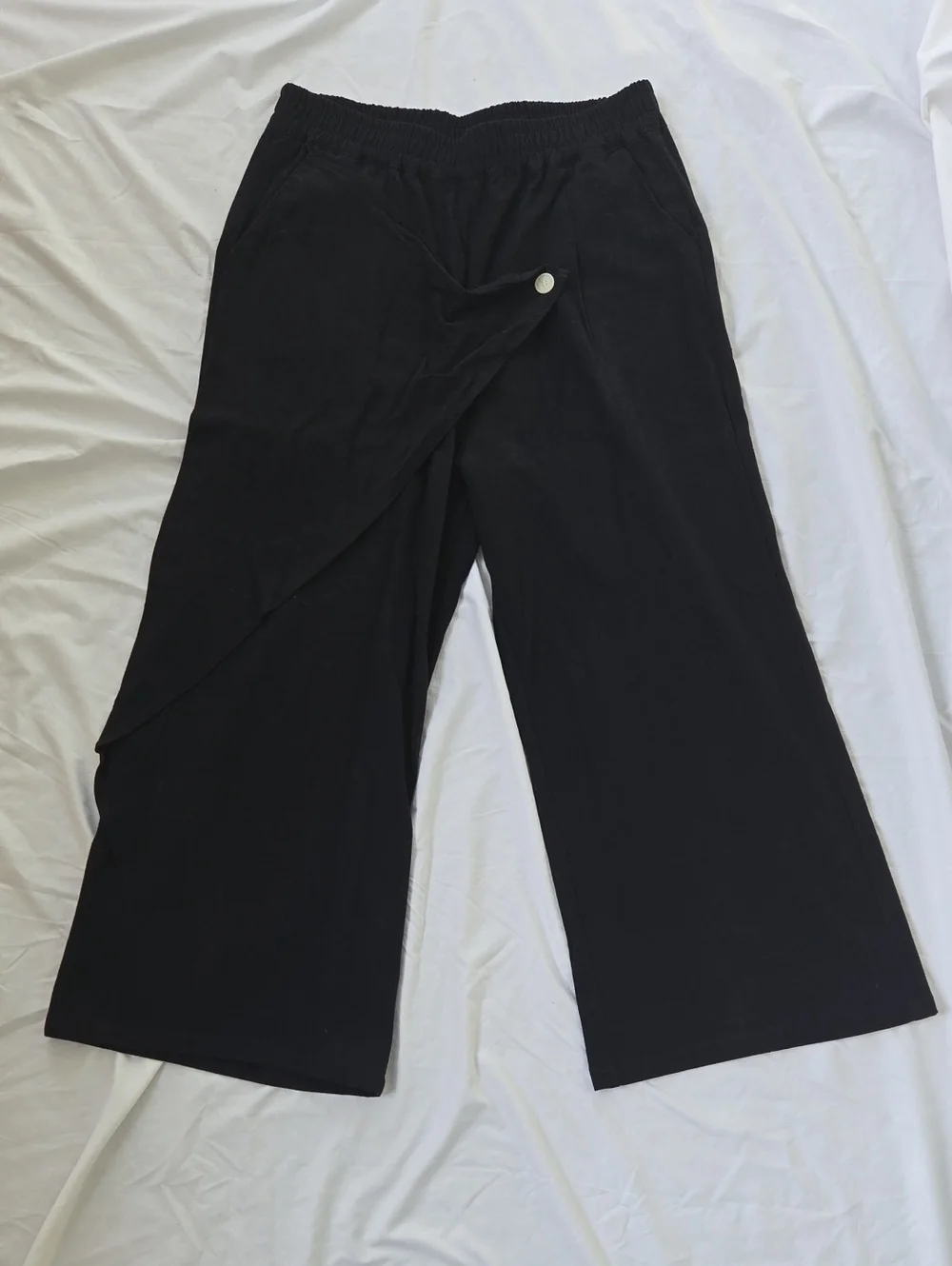 Men's Japanese Black Lightweight Elastic Waist Street Style Baggy Harem Pants